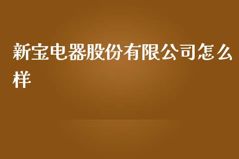 新宝电器股份有限公司怎么样_https://wap.jnlaobingbanjia.com_基金分析_第1张
