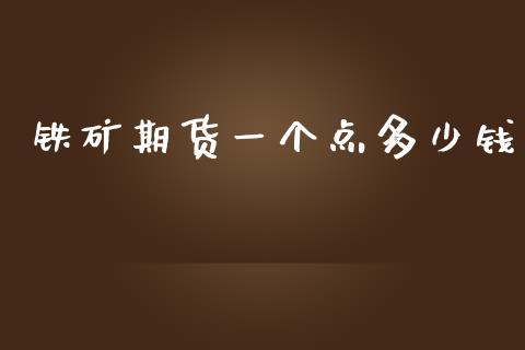 铁矿期货一个点多少钱_https://wap.jnlaobingbanjia.com_财务管理_第1张