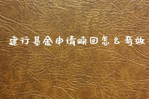 建行基金申请赎回怎么奇效_https://wap.jnlaobingbanjia.com_金融理财_第1张