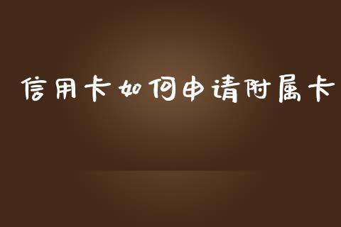 信用卡如何申请附属卡_https://wap.jnlaobingbanjia.com_金融理财_第1张