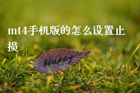 mt4手机版的怎么设置止损_https://wap.jnlaobingbanjia.com_证券公告_第1张