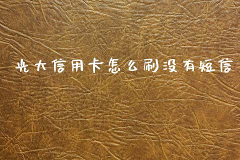 光大信用卡怎么刷没有短信_https://wap.jnlaobingbanjia.com_证券公告_第1张