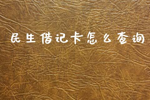 民生借记卡怎么查询_https://wap.jnlaobingbanjia.com_财经资讯_第1张