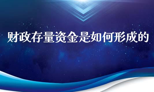 财政存量资金是如何形成的_https://wap.jnlaobingbanjia.com_财务管理_第1张