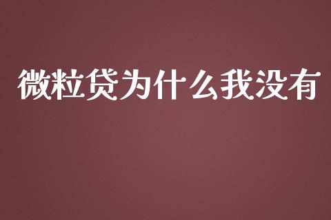 微粒贷为什么我没有_https://wap.jnlaobingbanjia.com_股市行情_第1张