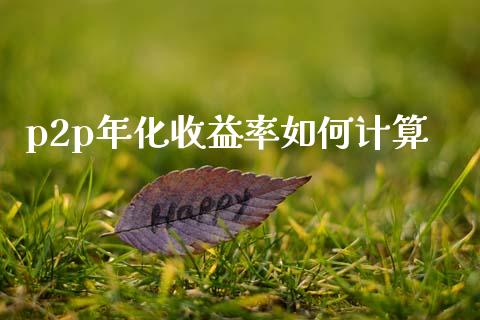 p2p年化收益率如何计算_https://wap.jnlaobingbanjia.com_基金分析_第1张