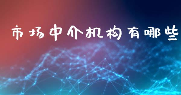 市场中介机构有哪些_https://wap.jnlaobingbanjia.com_股市行情_第1张