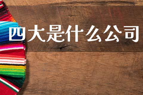 四大是什么公司_https://wap.jnlaobingbanjia.com_基金分析_第1张
