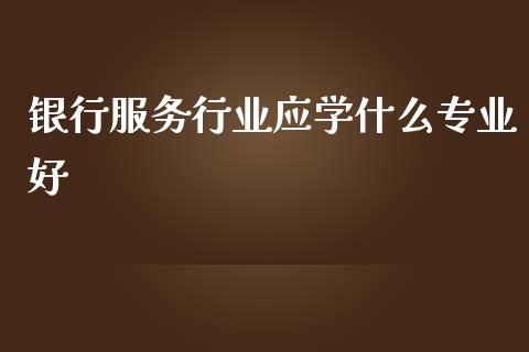 银行服务行业应学什么专业好_https://wap.jnlaobingbanjia.com_基金分析_第1张